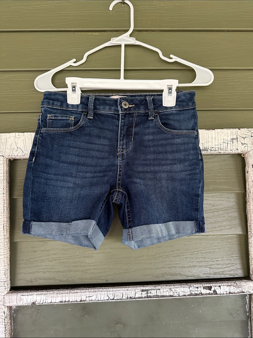 SO Dark Blue Denim Cuffed Kids Shorts